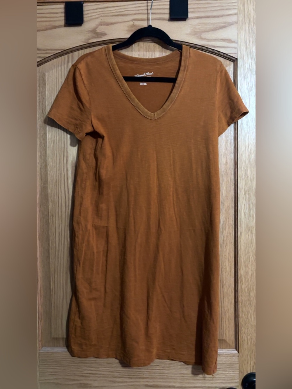 Universal Thread V-Neck Tunic Dress in Rust
